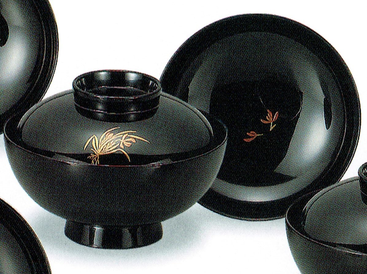 烏城彫り　椀5客セット☆ 烏城彫り 椀5客セット